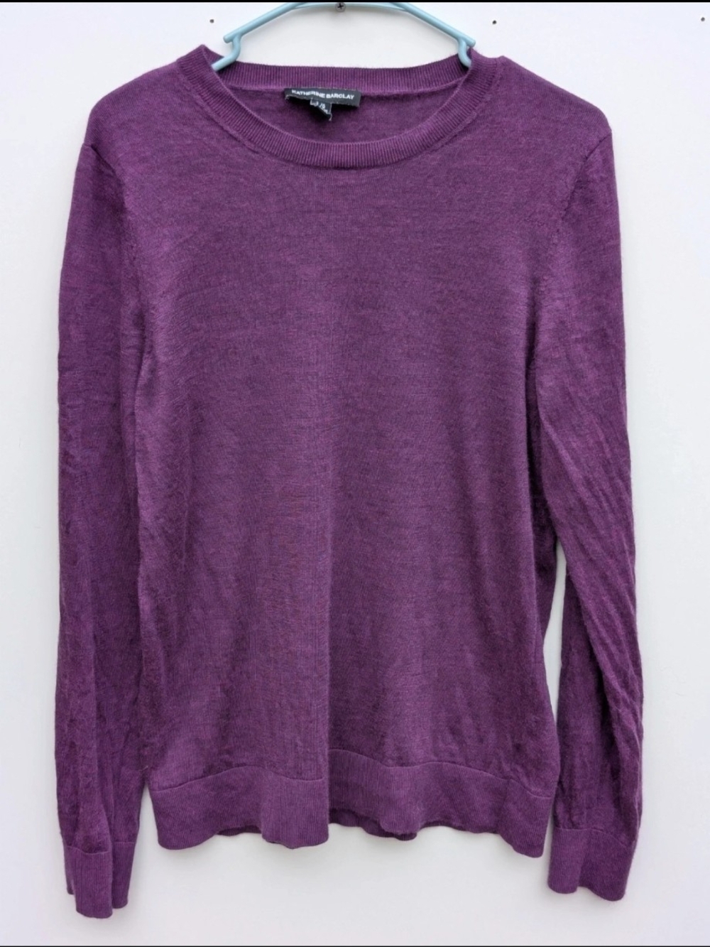 Katherine Barclay 100% Extra Fine Merino Wool Crewneck Sweater